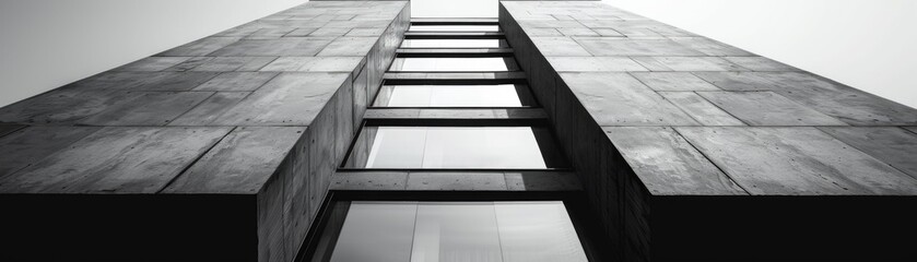 Wall Mural - Minimalist modern business skyscrapers, black and white.