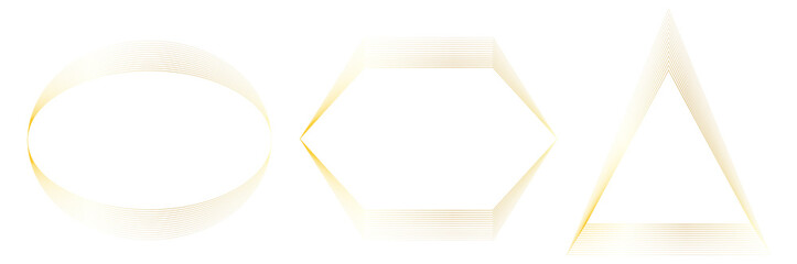 Wall Mural - golden shape circle, triangle, hexagon