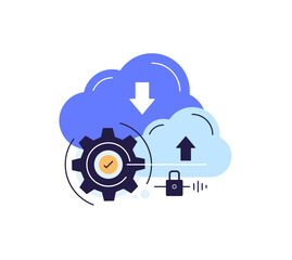 Wall Mural - cloud storage. file sharing,high tech concept,working scheme