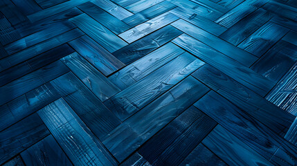 Aufkleber - blue wooden parquet texture : Generative AI