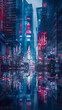 A futuristic neon city background - Lights design