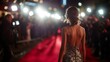 © AlfaSmart - Model in an elegant evening dress posing on the red carpet