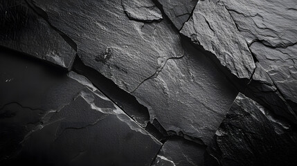 Aufkleber - Dark grey black slate background or texture : Generative AI