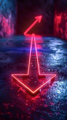 Poster - mesmerizing neon arrows pointing the way captivating lighting display for product promotion and bran