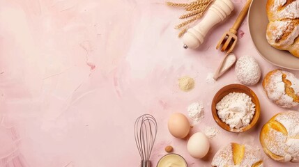 Wall Mural - world baking day background concept with copy space