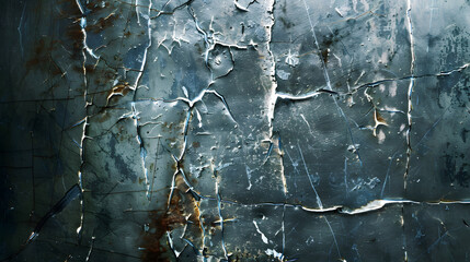 Aufkleber - Metal texture with scratches and cracks : Generative AI