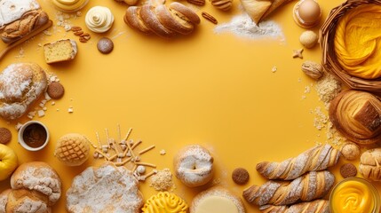 Wall Mural - world baking day background concept with copy space