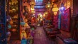 vibrant moroccan lighting shop in marrakech souk colorful travel photography