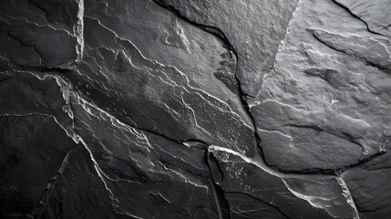 Fototapete - Dark grey black slate background or texture : Generative AI