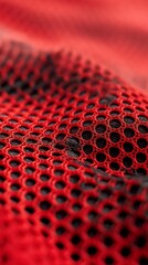 Poster - Red sports fabric texture with breathable mesh design