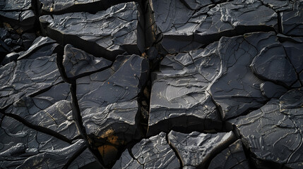 Aufkleber - the texture of natural basalt stone with cracks : Generative AI