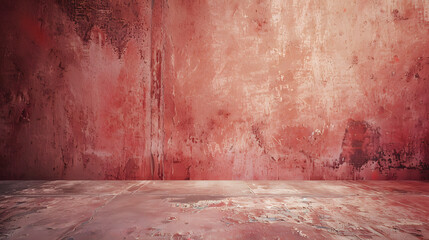 Poster - Red cement wall background in vintage style for graphic design or wallpaper Pattern of soft concrete floor in retro concept : Generative AI