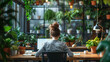 © kura - working from an atmospheric office full of green plants