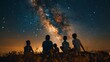 © AiAbstract - Families relax around a star hole discovering constellations together pointing out stellar landmarks across epochs, light bonding souls across veils of time, mingling smiles illuminated by our
