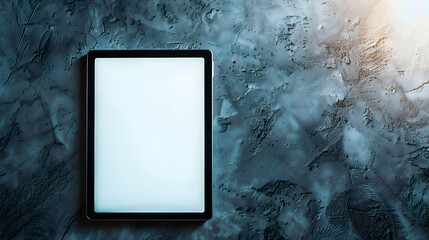 Aufkleber - Tablet with blank screen Flat lay with copy space : Generative AI
