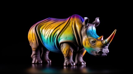 Wall Mural - rhino in the dark