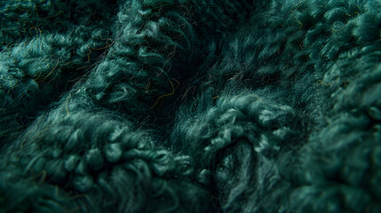 Aufkleber - Coarse dark green woolen fabric Sheep with long durable coarsefiber wool especially suited to your design As with various large breeds of lamb Texture background pattern : Generative AI