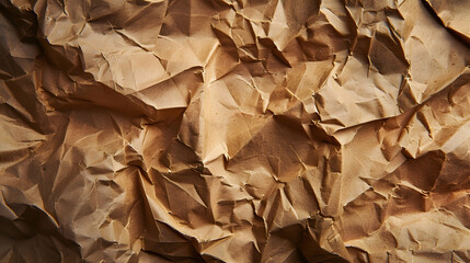 Fototapete - crumpled brown paper background Old texture for web design screensavers : Generative AI