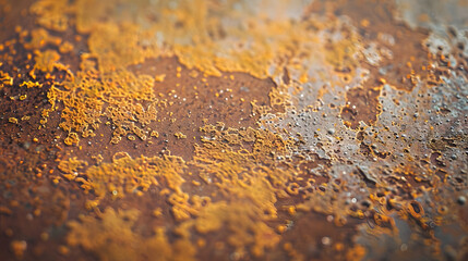 Fototapete - brown grungy metal texture closeup : Generative AI