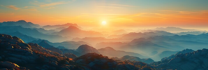 Wall Mural - Mountains during sunset, Beautiful natural landscape in the summer time realistic nature and landscape