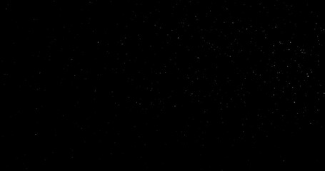 Wall Mural - Natural Organic Dust Particles Floating On Black Background. Dynamic Dust Particles Randomly Float In Space. Shimmering Glittering Dust Particles With Bokeh. Slow motion on Black Background.