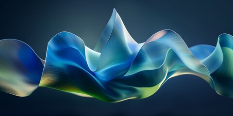 Wall Mural - 3d render of an abstract shape in blue and green, perfect for modern wallpapers, digital art, and cr