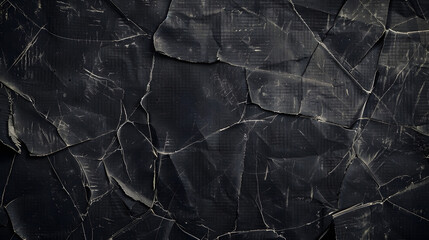 Aufkleber - Empty old vintage black scratch torn poster overlay texture background : Generative AI