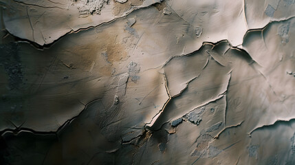 Aufkleber - Wall fragment with scratches and cracks : Generative AI