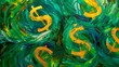 Abstract Swirls of Financial Growth Painting