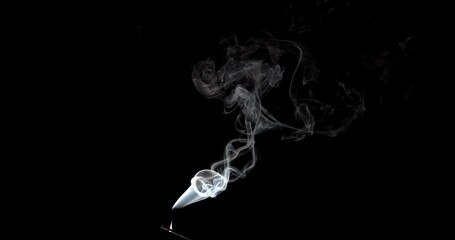 Wall Mural - Real smoke on a black background. Thin Flexible Trickle of Real Smoke. Colorful real smoke rises up. Ideal for background or over-layer with blending mode add, screen, lighten.