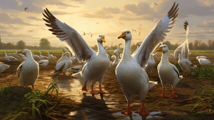 Wall Mural - pelicans in flight