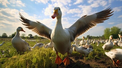 Wall Mural - geese in flight