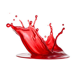 Wall Mural - Red drops and splashes of ketchup or sauce isolated on transparent background
