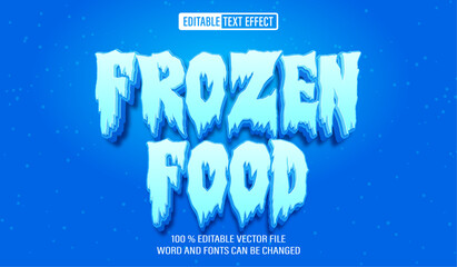 Wall Mural - Editable 3d text style effect - Frozen Food text effect Template