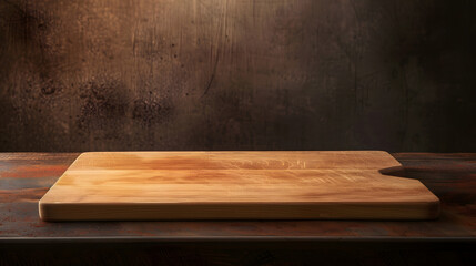 Aufkleber - Empty wooden cutting board for preparing ingredients for preparing a delicious dish Kitchen utensils : Generative AI