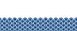Fototapeta Psy - Seigaiha, ocean waves pattern traditional Asian background on transparent. Line art style vector illustration. Design element, abstract landscape, backdrop, banner, wallpaper, card, poster