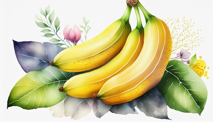 Wall Mural - banana watercolor illustration