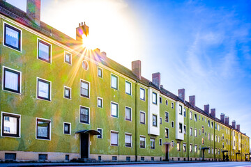 Poster - typical facade of an apartment house