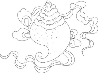 Wall Mural - Chinese traditional ethnic seashell logo icon design vector illustration sketch