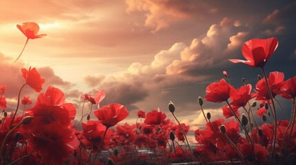 Canvas Print - field of poppies