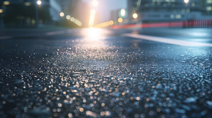Poster - Asphalt highway and urban buildings : Generative AI