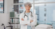 © peopleimages.com - Portrait, woman and doctor with arms crossed, confidence and happiness with healthcare consultant, hospital and career. Medical professional, female person or happy lady with success, proud and smile