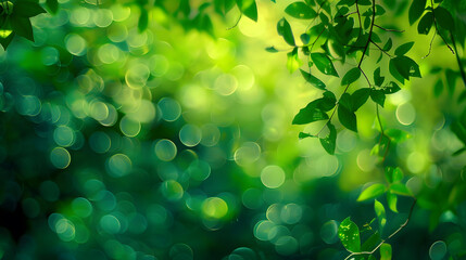 Leinwandbilder - Background green blur beautiful is the bokeh effect nature color look attractive : Generative AI
