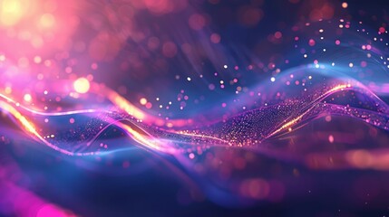 Wall Mural - abstract futuristic background with gold PINK blue glowing neon moving high speed wave lines and bokeh lights. Data transfer concept Fantastic wallpaper hyper realistic 