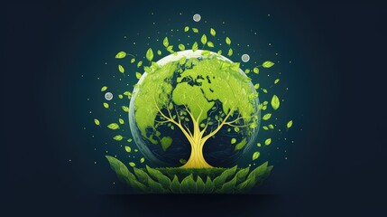 green planet earth on a black background