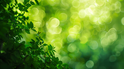 Wall Mural - Background green blur beautiful is the bokeh effect nature color look attractive : Generative AI