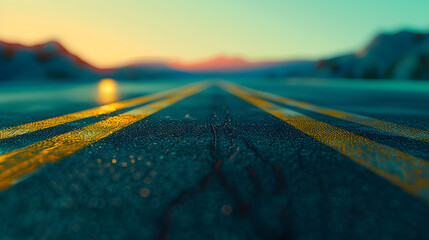 Poster - Road without cars Highway : Generative AI