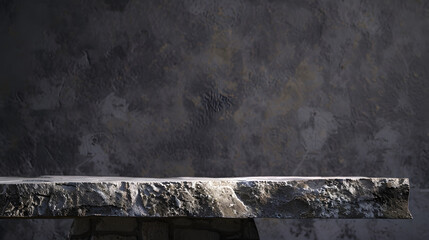 Leinwandbilder - Empty top of natural stone table and grey wall background For product display : Generative AI