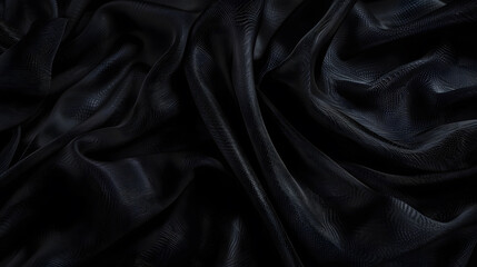 Leinwandbilder - dark background black fabric texture with empty space : Generative AI