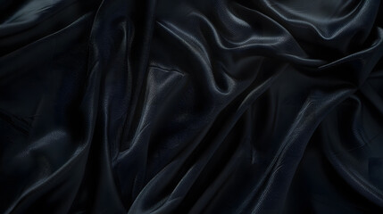 Leinwandbilder - dark background black fabric texture with empty space : Generative AI